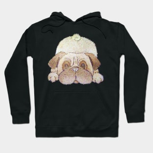 dog drawing play bowing cute pug Hoodie